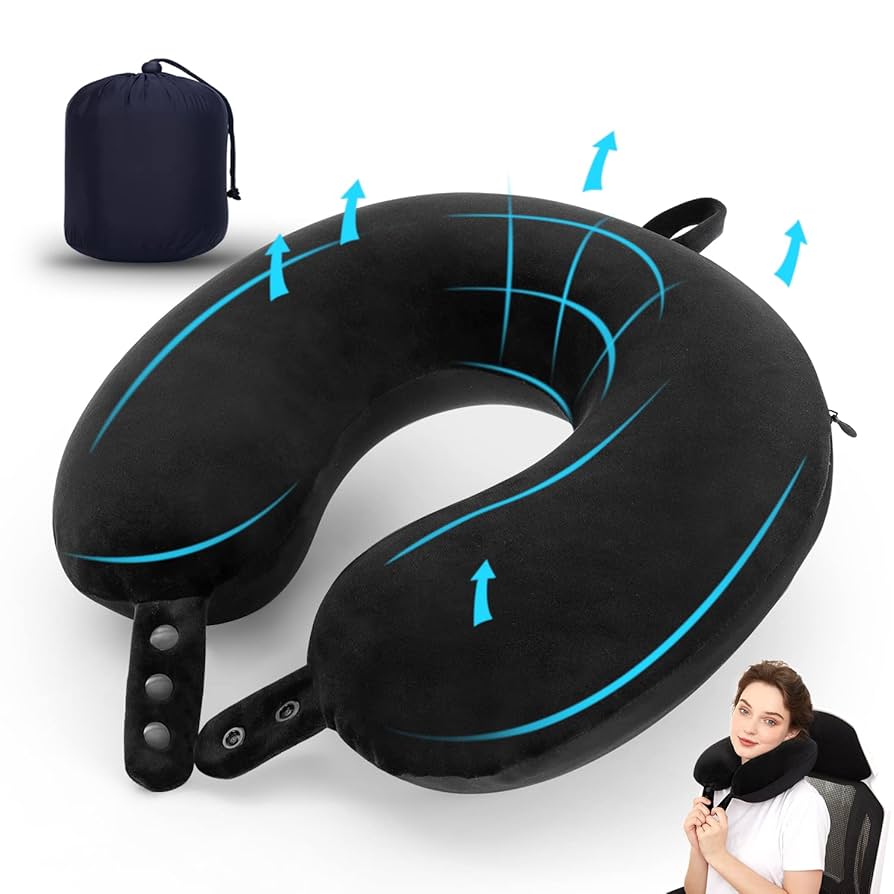 枕 Travel pillow Amazon｜旅行用ネックピロー、ヘッドサポートに最適な低反発素材